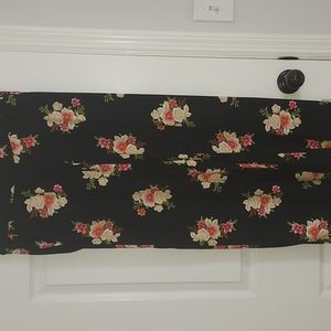 Floral Black Wide Leg Pants